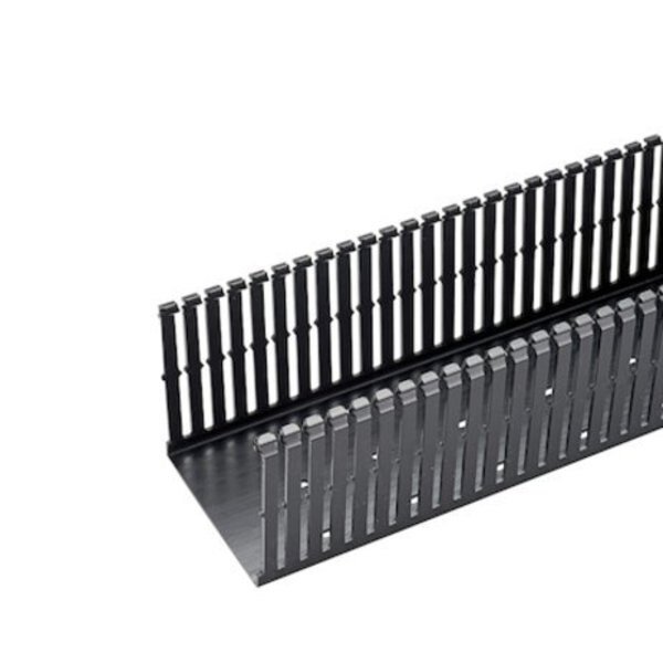 Base Wiring Duct, Type F, Narrow, Black, 2" x 3" x 1' (6-Pack), Panduit, Mfr#: F2X3BL6