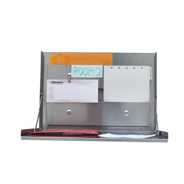 Wall Mounted Folding Desks with Built-in Storage (Stainless Steel), Omnimed, Mfr#: 291503