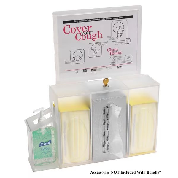 Wall Mountable Hygiene Station (Holds Sanitizer, Masks, Gloves & More, Omnimed, Mfr#: 304006