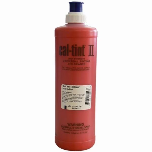 16 Oz 830-0802 Bulletin Red Cal-Tint II Universal Colorant, Cal-Tint Ii, Mfr#: 830-0802