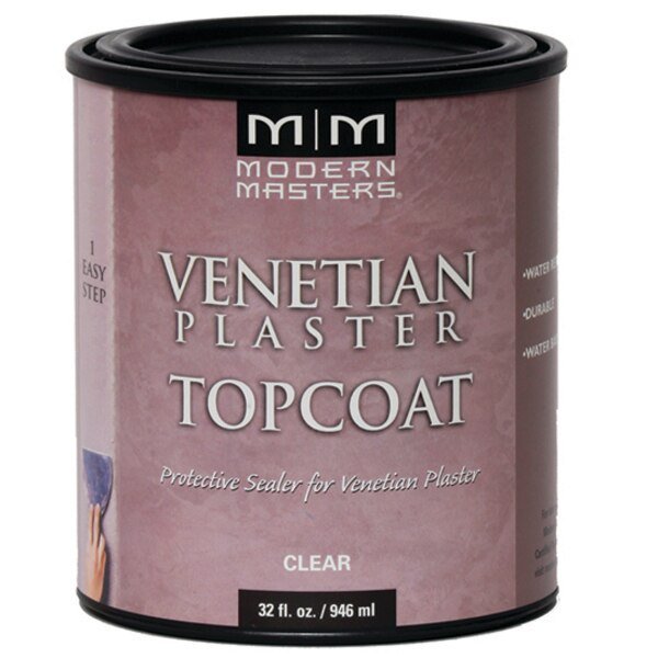 1 Qt Modern Masters VP300 Clear Water-Based Venetian Plaster Topcoat, Modern Masters, Mfr#: VP300