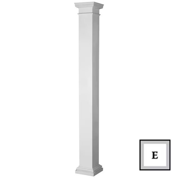 Endura-Stone Pro Series Column, Square Non-Tapered Shaft (FRP), Smooth Finish - Ready to be Painted, Ekena Millwork, Mfr#: ESPK1008ENPTUTU