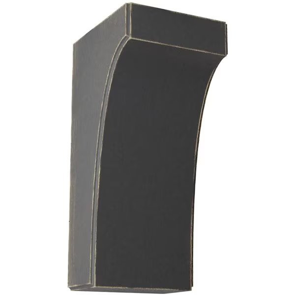 5 1/4"W x 6"D x 12"H Clarksville Wood Vintage Decor Bracket, Black, Ekena Millwork, Mfr#: BKTWD05X06X12CVBL