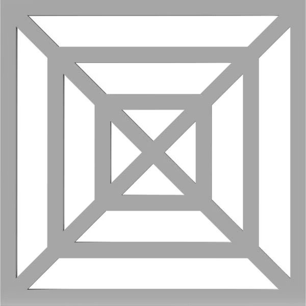 1 1/4"D x 30"H x 30"L Decorative Railing Insert, Square Web Pattern 3 for 36" Overall Rail Height, Ekena Millwork, Mfr#: EC01X30X30DISW3