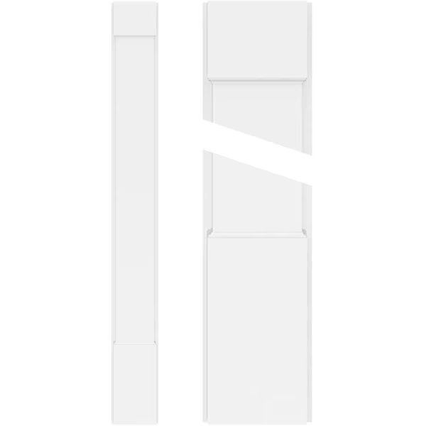 Plain PVC Pilaster w/Standard Capital & Base, 12"W x 102"H x 2"P, Ekena Millwork, Mfr#: PILP12X102SM01-2