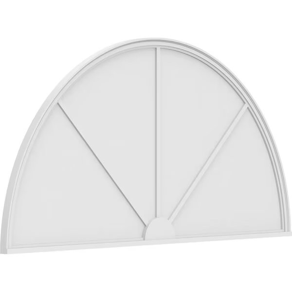 Half Round 3 Spoke Architectural Grade PVC Pediment, 84"W x 42"H x 2"P, Ekena Millwork, Mfr#: PEDPS084X420HRO03
