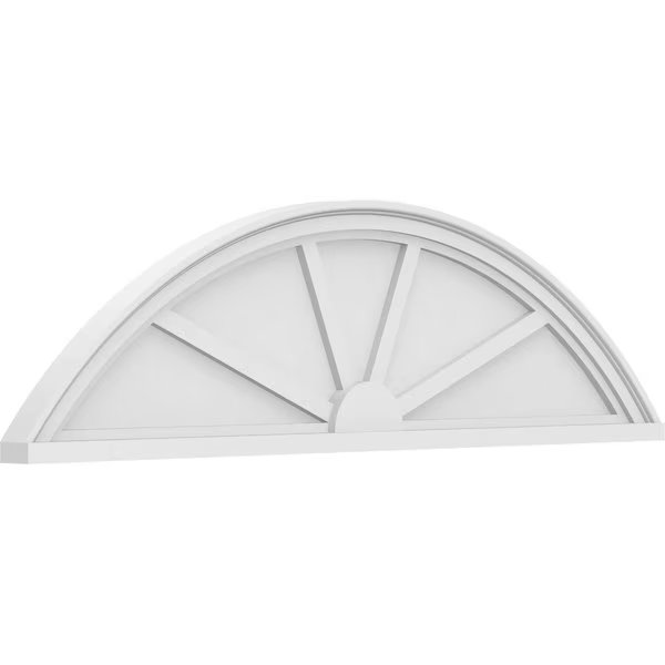 Segment Arch 4 Spoke Architectural Grade PVC Pediment, 48"W x 13"H x 2"P, Ekena Millwork, Mfr#: PEDPS048X130SEG04