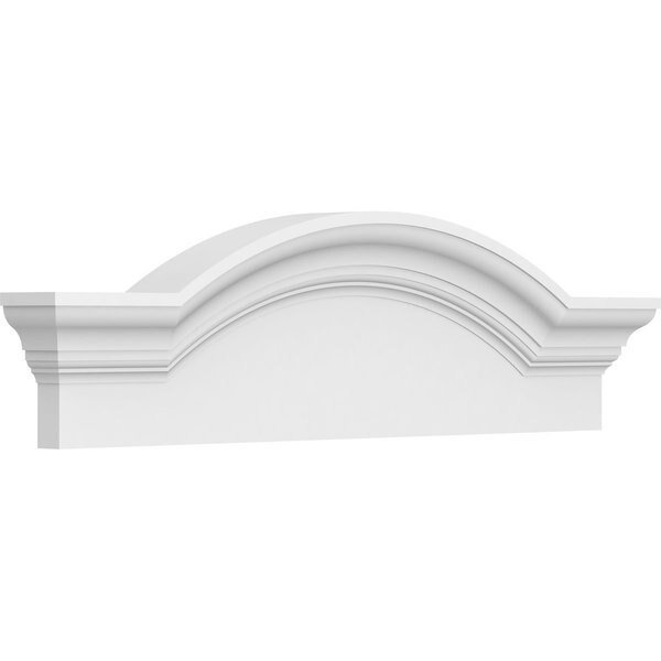 Segment Arch W/ Flankers Smooth Architectural Grade PVC Pediment, 26"W x 7-1/2"H x 2-1/2"P, Ekena Millwork, Mfr#: PEDPS026X075SGF00