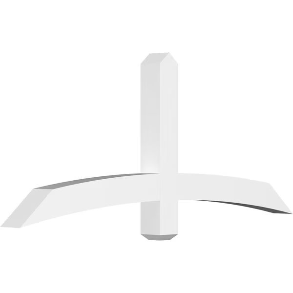 Bellingham Architectural Grade PVC Gable Bracket, 60"W x 25"H x 4"D x 4"F, 10/12 Pitch, Ekena Millwork, Mfr#: GBP060X25X0404BEL00