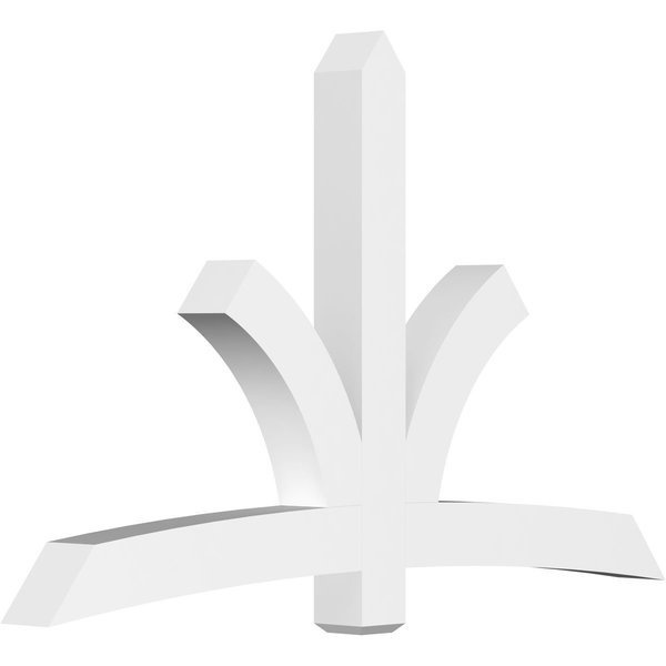 Davenport Architectural Grade PVC Gable Bracket, 84"W x 52 1/2"H x 6"D x 6"F, 15/12 Pitch, Ekena Millwork, Mfr#: GBP084X53X0606DAV00