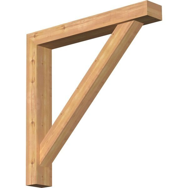 Traditional Block Smooth Bracket w/ Offset Brace, Western Red Cedar, 5 1/2"W x 38"D x 38"H, Ekena Millwork, Mfr#: BKT0604X38X38TRA05SWR