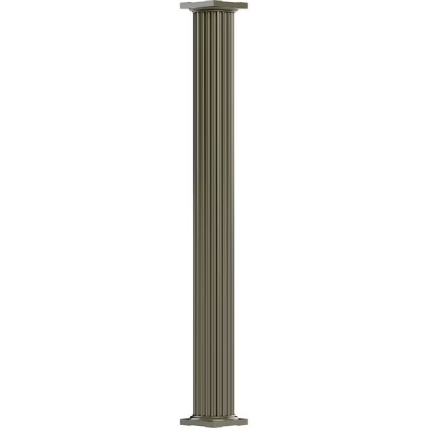 12" x 12' Endura-Aluminum Column, Round Shaft (For Post Wrap Installation), Non-Tapered, FLuted, Ekena Millwork, Mfr#: EA1212RNFSCTUTU
