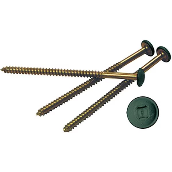 3" Lifetime Vinyl Painted Screws, Forest Green (12/Bag), Ekena Millwork, Mfr#: LVPS0012FG