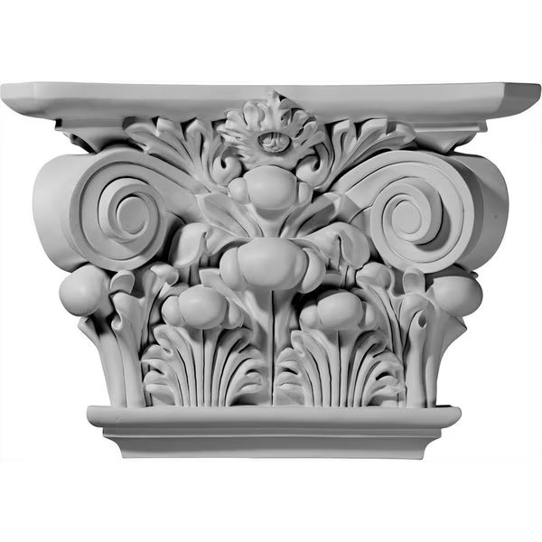 17 1/2"W x 11 7/8"H x 5 1/4"D Acanthus Leaf Capital (Fits Pilasters up to 9 5/8"W x 2"D), Ekena Millwork, Mfr#: CAP17X11X05AC
