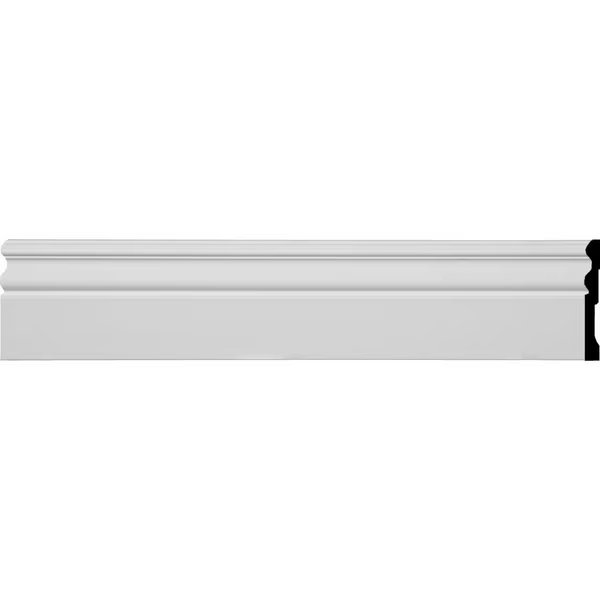 4 3/4"H x 1/2"P x 94 1/2"L Bradford Baseboard Moulding, Ekena Millwork, Mfr#: BBD04X00BR