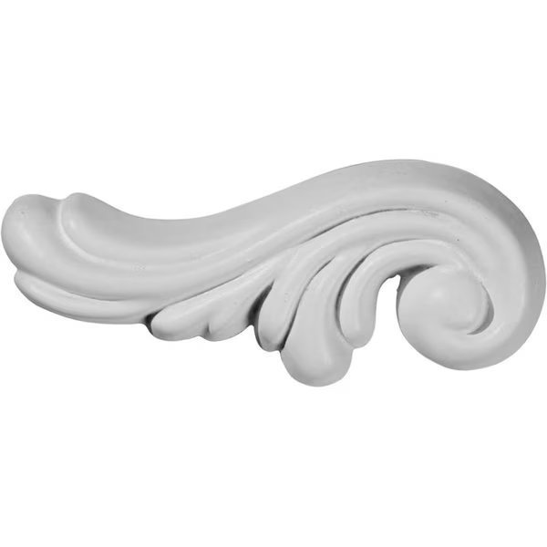 3 1/4"W x 1 5/8"H x 1/4"P Wakefield Leaf Scroll Onlay, Left, Ekena Millwork, Mfr#: ONL03X01WA-L