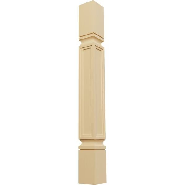 3 3/4"W x 3 3/4"D x 35 1/2"H Kent Raised Panel Cabinet Column, Alder, Ekena Millwork, Mfr#: COL03X03X35KEAL