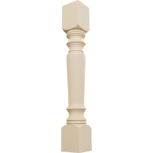 5"W x 5"D x 35 1/2"H Legacy Tapered Cabinet Column, Rubberwood, Ekena Millwork, Mfr#: COL05X05X35LERW
