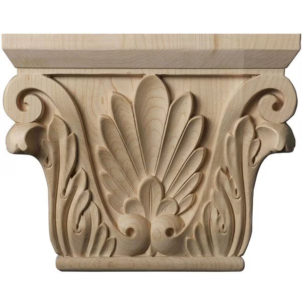 9 1/2"W x 6"BW x 3 1/8"D x 7 5/8"H Medium Chesterfield Capital, Rubberwood, Ekena Millwork, Mfr#: CAP09X03X07CHRW