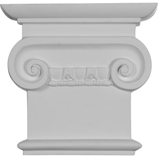 8 1/4"W x 7 7/8"H Classic Ionic Capital (Fits Pilasters up to 5 3/4"W x 5/8"D), Ekena Millwork, Mfr#: CAP08X07X02CL
