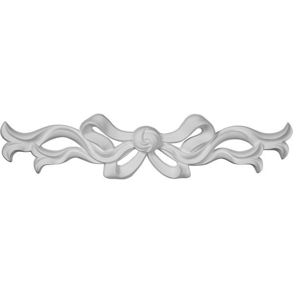 13"W  x 3"H x  3/4"P Versailles Medium Ribbon with Bow Center Onlay, Ekena Millwork, Mfr#: ONL13X03X01VE