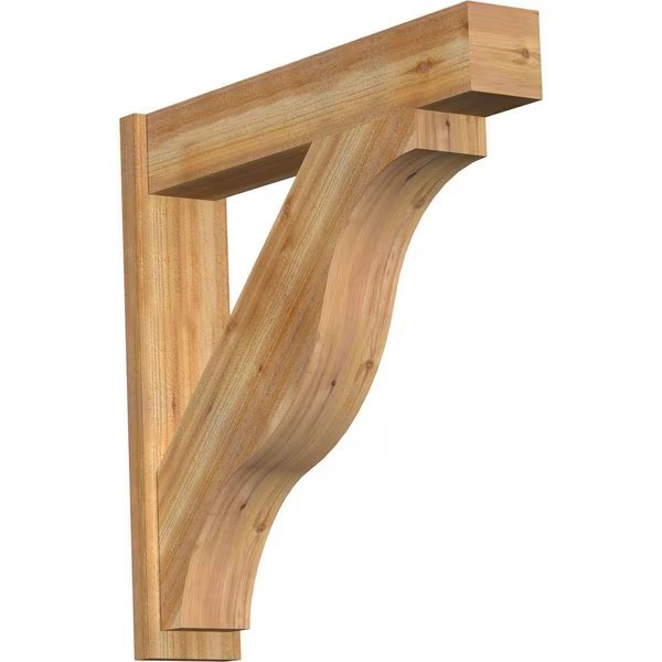 Funston Block Rough Sawn Outlooker, Western Red Cedar, 8"W x 40"D x 40"H, Ekena Millwork, Mfr#: OUT08X40X40FST05RWR