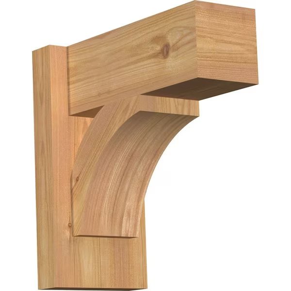 Thorton Block Smooth Outlooker, Western Red Cedar, 5 1/2"W x 12"D x 12"H, Ekena Millwork, Mfr#: OUT06X12X12THR05SWR