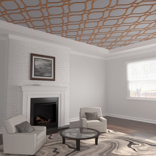 31 16W x 46 34H x 14T Small Villarreal Decorative Fretwork Wood Ceiling Panels, Cherry, Ekena Millwork, Mfr#: CELW31X47X0250VILCH