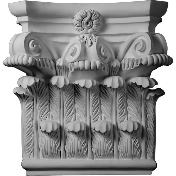 25 1/4"W x 24 5/8"H x 8 1/4"P Corinthian Capital (Fits Pilasters up to 19 1/8"W x 2 3/4"D), Ekena Millwork, Mfr#: CAP25X25X08RC