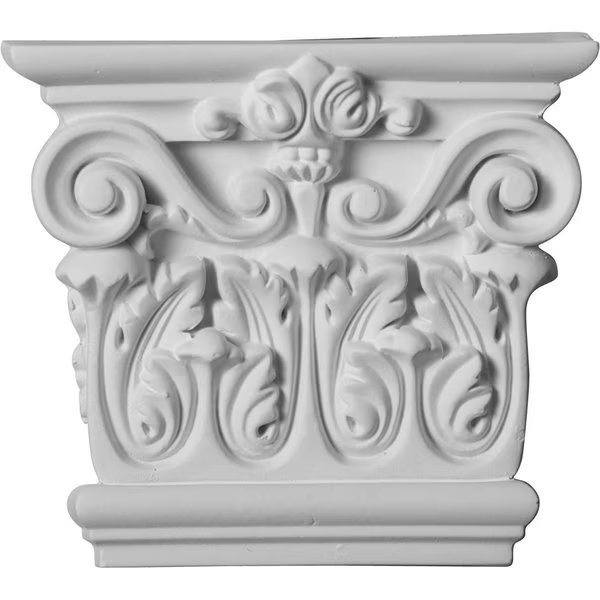 5 3/4"W x 5 1/8"H x 1 3/4"P Corinthian Capital (Fits Pilasters up to 4"W x 1"D), Ekena Millwork, Mfr#: CAP06X05X02RC