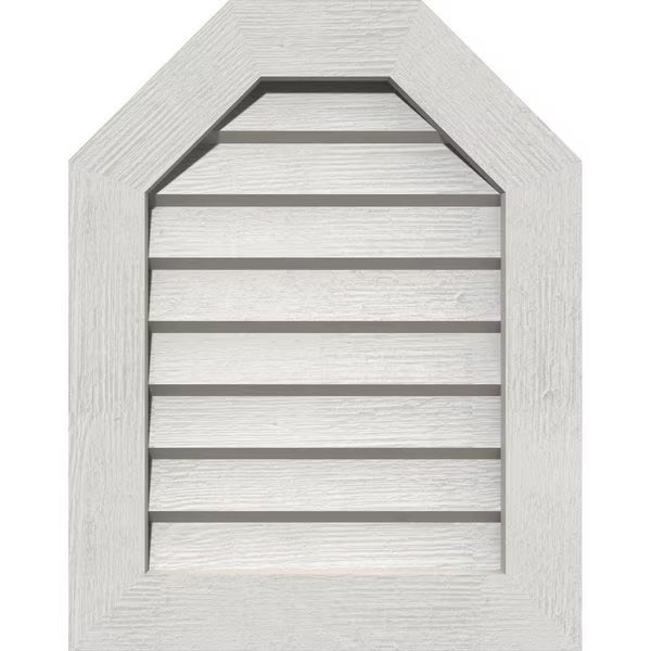Octagonal Top Gable Vent Western Red Cedar Gable Vent w/Decorative Face Frame, 20"W x 26"H, Ekena Millwork, Mfr#: GVWOT20X2602RDPWR