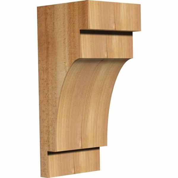 Mediterranean Rough Sawn Corbel, Western Red Cedar, 6"W x 6"D x 14"H, Ekena Millwork, Mfr#: COR06X06X14MED00RWR