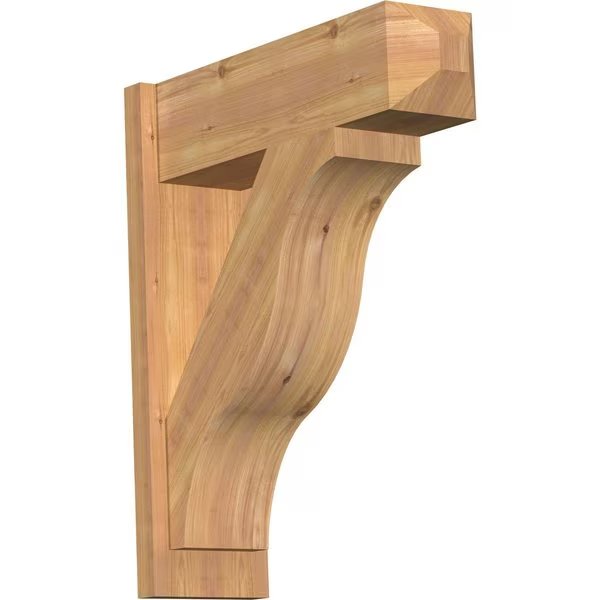 Funston Smooth Craftsman Outlooker, Western Red Cedar, 7 1/2"W x 24"D x 28"H, Ekena Millwork, Mfr#: OUT08X24X28FST04SWR
