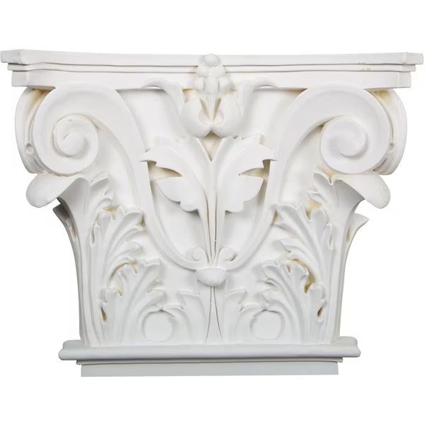 16 1/2"W x 13 5/8"H x 3 3/4"P Acanthus Leaf Onlay Capital (Fits Pilasters up to 10 5/8"W x 7/8"D), Ekena Millwork, Mfr#: CAP14X16X04AC