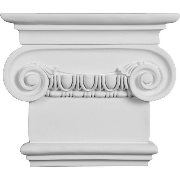 10 3/8"W x 7 1/2"H x 2 5/8"P Classic Ionic Small Onlay Capital, Ekena Millwork, Mfr#: CAP07X10X03RI