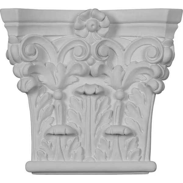 7"W x 6 3/8"H x 1 3/4"P Corinthian Pilaster Capital (Fits Pilasters up to 4 3/8"W x 7/8"D), Ekena Millwork, Mfr#: CAP07X06X02RC