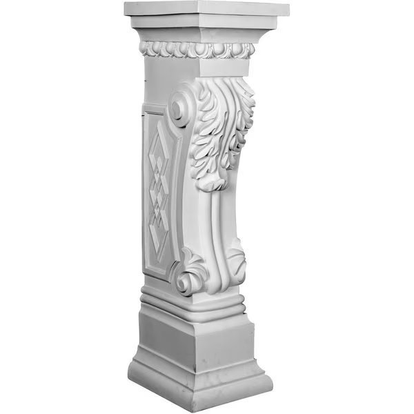 9 7/8"W x 11 1/8"D x 34 5/8"H Scroll Leaf Surround, Ekena Millwork, Mfr#: SUR35X10X11SC