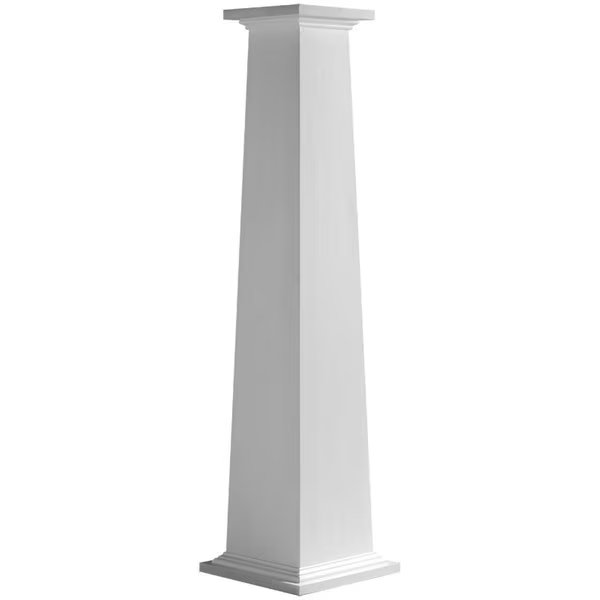 Craftsman Classic Square Tapered Smooth Column w/ Standard Capital & Base, Ekena Millwork, Mfr#: EC1205ETPSTST