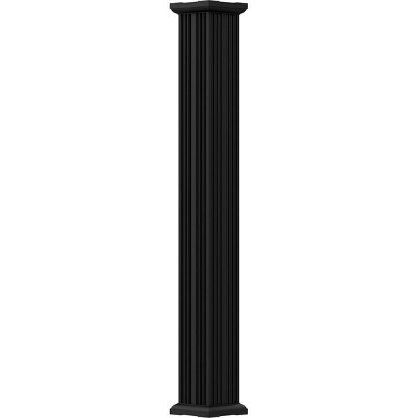 4" x 10' Endura-Aluminum Column, Square Shaft (Load-Bearing 12,000 lbs), Non-Tapered, FLuted, Ekena Millwork, Mfr#: EA0410ENFSGTUTU