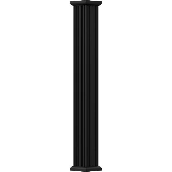 10" x 12' Endura-Aluminum Column, Square Shaft (For Post Wrap Installation), Non-Tapered, FLuted, Ekena Millwork, Mfr#: EA1012INFSGTUTU