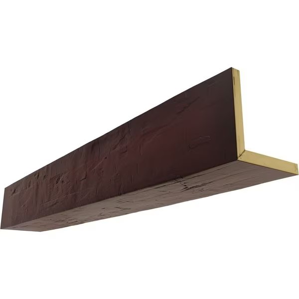 2-Sided (L-beam) Hand Hewn Endurathane Faux Wood Ceiling Beam, Premium Cherry, 8"W x 12"H  x 18'L, Ekena Millwork, Mfr#: BMHH2C0080X120X216ZY