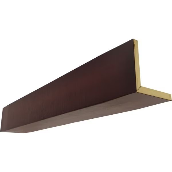 2-Sided (L-beam) Rough Cedar Endurathane Faux Wood Ceiling Beam, Premium Cherry, 10"W x 12"H  x 16'L, Ekena Millwork, Mfr#: BMRC2C0100X120X192ZY