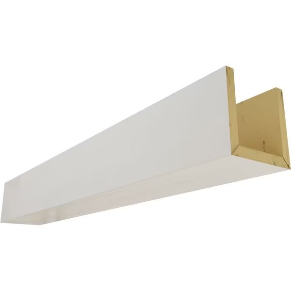 3-Sided (U-beam) Rustic Smooth Endurathane Faux Wood Ceiling Beam, Factory Prepped, 10"Wx4"H x10'L, Ekena Millwork, Mfr#: BMSM3C0100X040X120UN