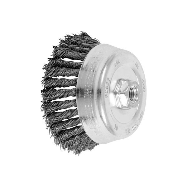 5" Knot Wire Cup Brush - .023 CS Wire, 5/8-11 Thread (ext.), Pferd, Mfr#: 82529