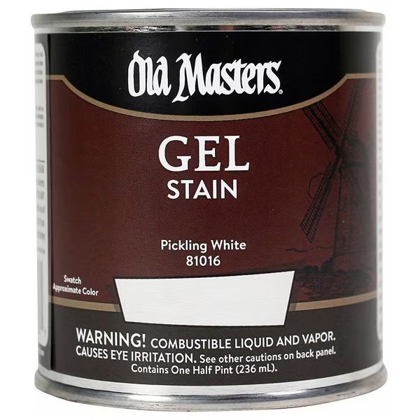 1/2 Pt Pickling White Oil-Based Gel Stain, Old Masters, Mfr#: 81016