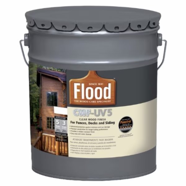 5 Gal Natural CWF-UV5 Exterior Clear Wood Finish, Flood, Mfr#: FLD565