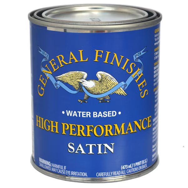 1 Pt Clear High Performance Water-Based Topcoat, Satin, General Finishes, Mfr#: PTHS