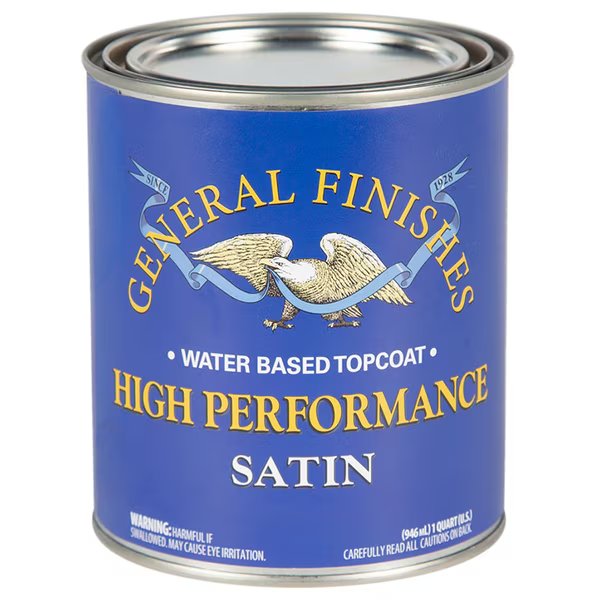1 Qt Clear High Performance Water-Based Topcoat, Satin, General Finishes, Mfr#: QTHS