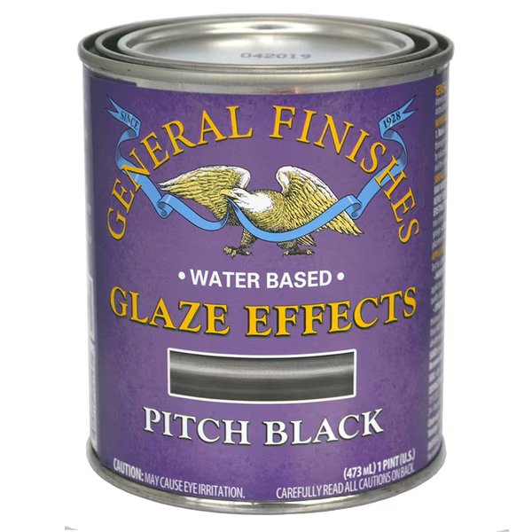 1 Pt Pitch Black Glaze Effects Water-Based Translucent Color, General Finishes, Mfr#: PTPB