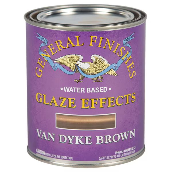 1 Qt Van Dyke Brown Glaze Effects Water-Based Translucent Color, General Finishes, Mfr#: QTVDB